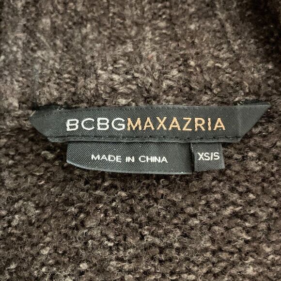 BCBGMAXAZRIA Brown Wool Button Shawl Collar Oversized Cardigan Women's XS/S Boho - Picture 3 of 6